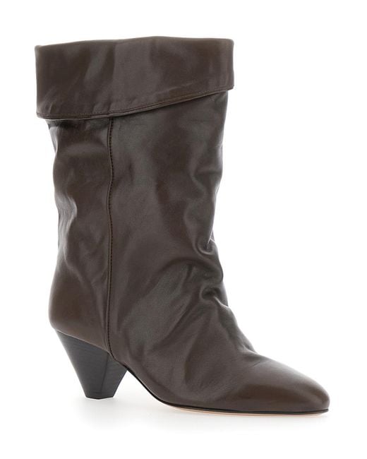 Isabel Marant Brown Ankle Boots Dalby Leather