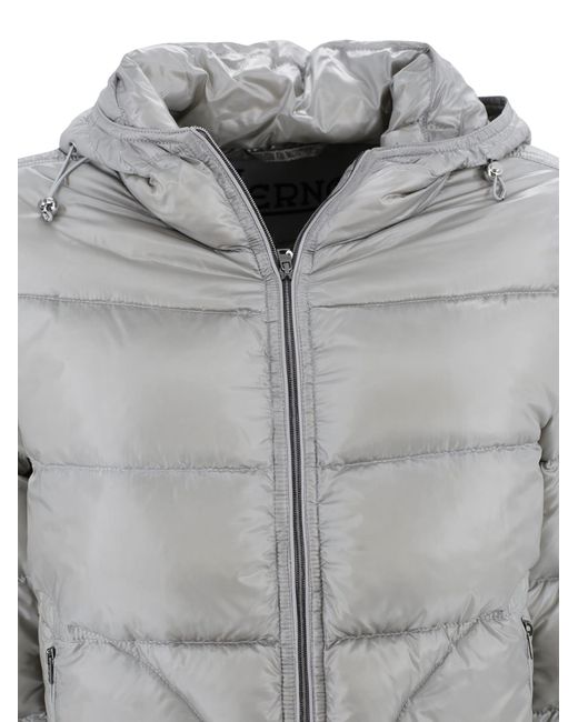 Herno Gray Puffer Jacket With Hood