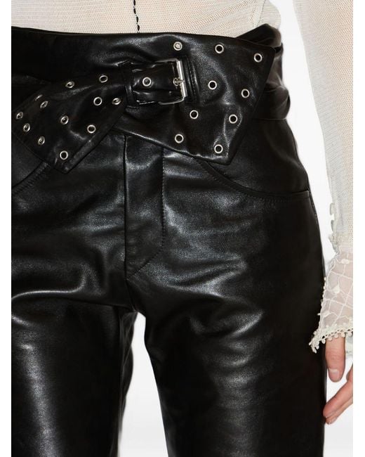 Isabel Marant Gray Chazia Leather Trousers