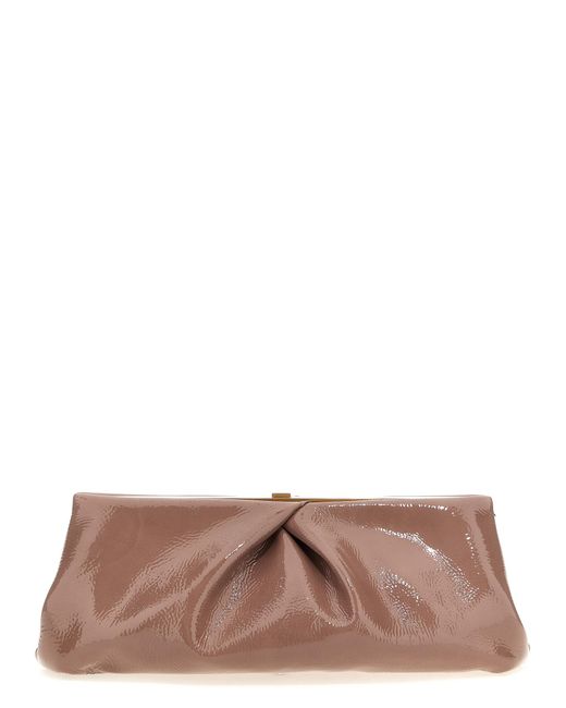Dries Van Noten Brown Patent Clutch
