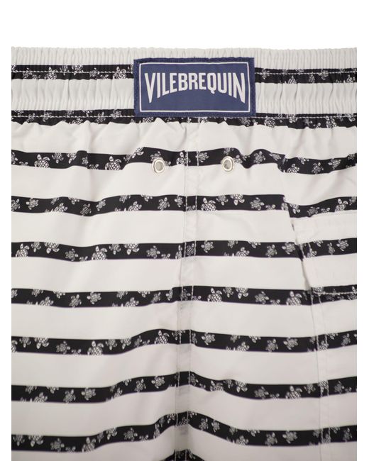Vilebrequin Blue Striped And Patterned Beach Shorts