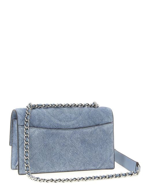 Tory Burch Blue 'Fleming Convertibile' Small Shoulder Bag