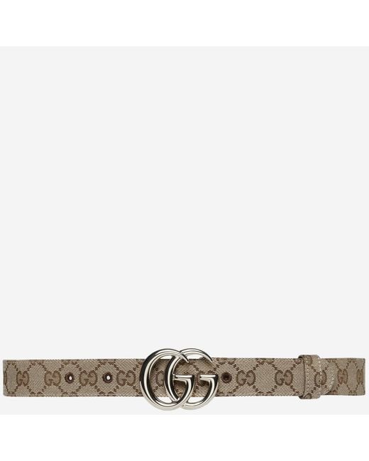 Gucci Brown Gg Marmont Thin Belt Polyester