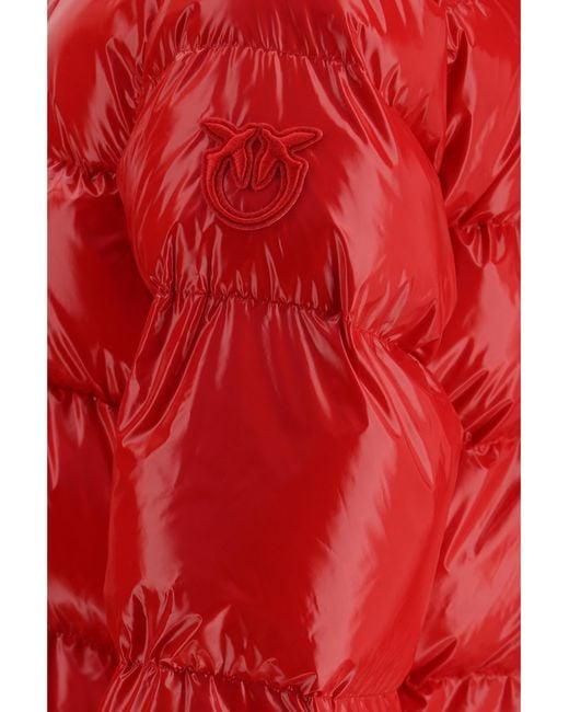 Pinko Red Hooded Eleodoro Down Jacket
