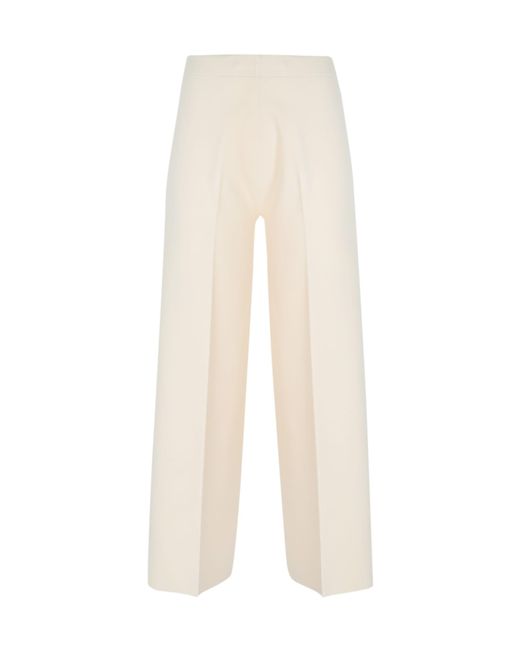 D.exterior White Viscose Trousers