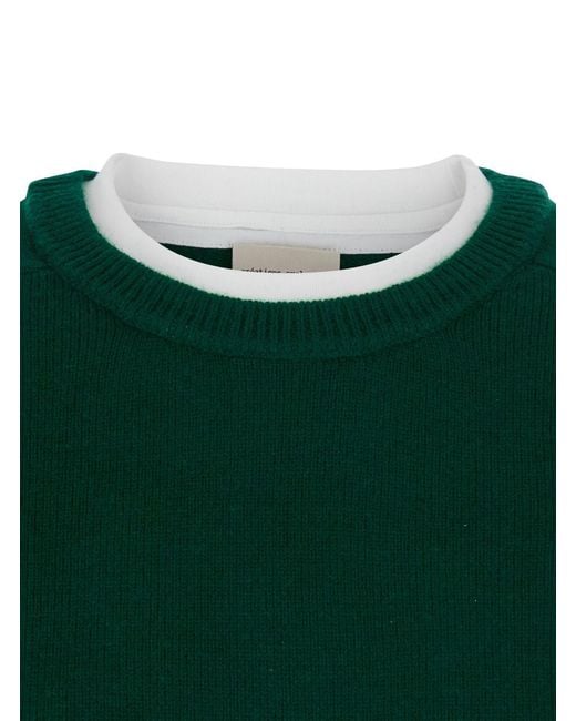 Semicouture Green Knit Top Wool-Cashmere Tops