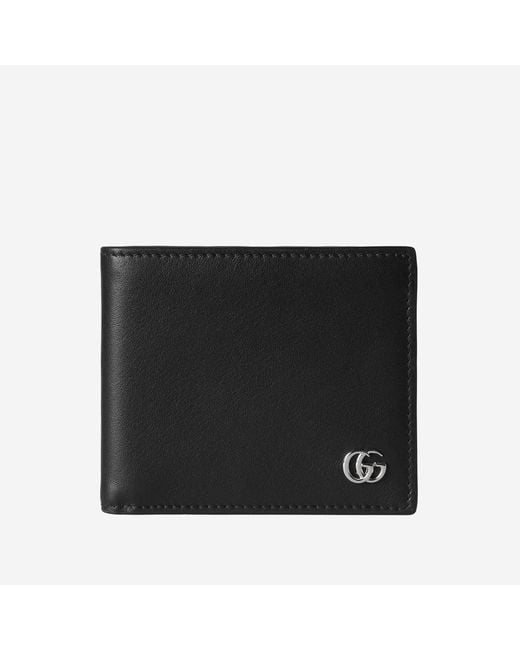 Gucci Black Gg Marmont Bi-Fold Wallet Leather & Cardholders for men