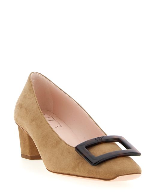 Roger Vivier Brown Belle Vivier Turtle Leather Pumps