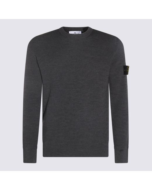 Stone Island Gray Wool Knitwear for men