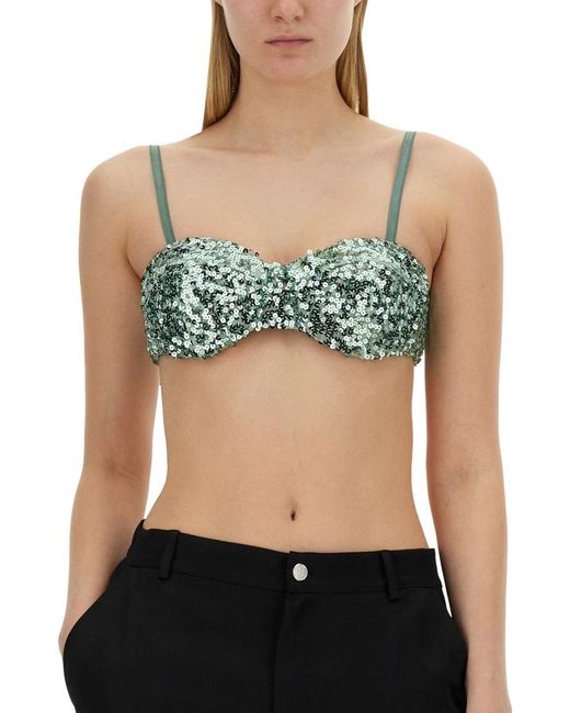 Moschino Black Sequined Cropped Top Polyester Tops