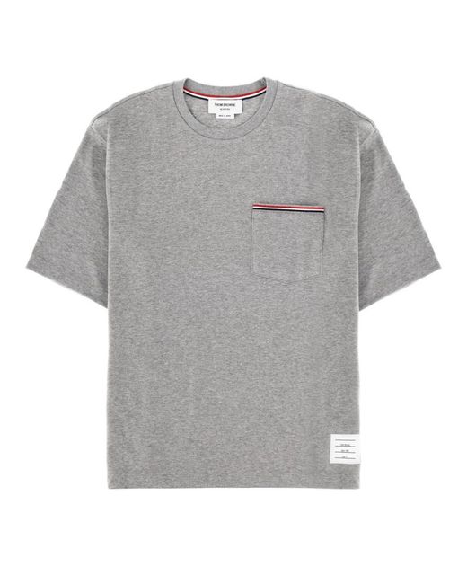 Thom Browne Gray Oversize Fit T-Shirt Cotton T-Shirts for men