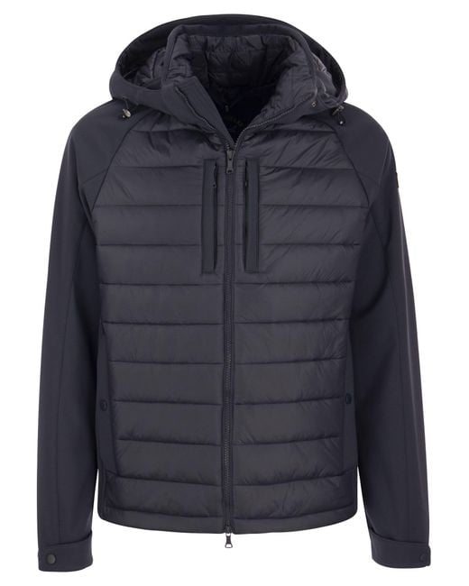 Paul & Shark Hybrid Jacket With Technical Fabric in Blue for Men Lyst