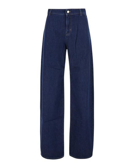 Max Mara Blue Trousers Tech Fabric Cotton