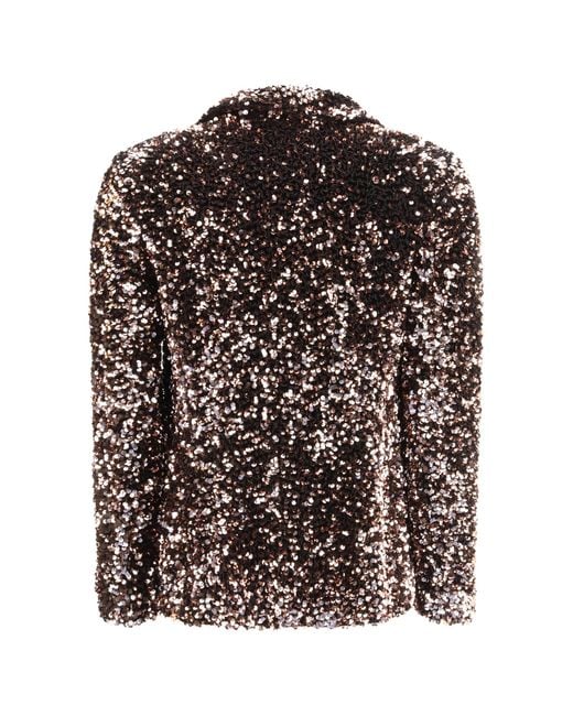 Ella Black Single-Breasted Jacket With Sequins