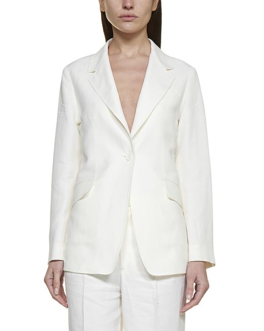 P.A.R.O.S.H. Blazer in White - Lyst