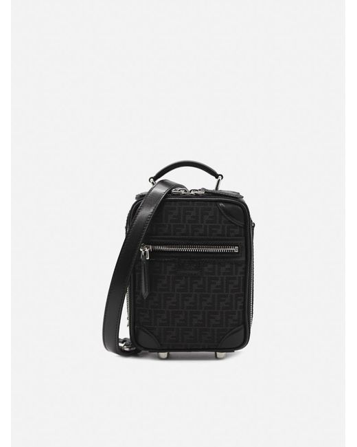 Fendi Black Mini Travel Bag With All-Over Ff Motif for men