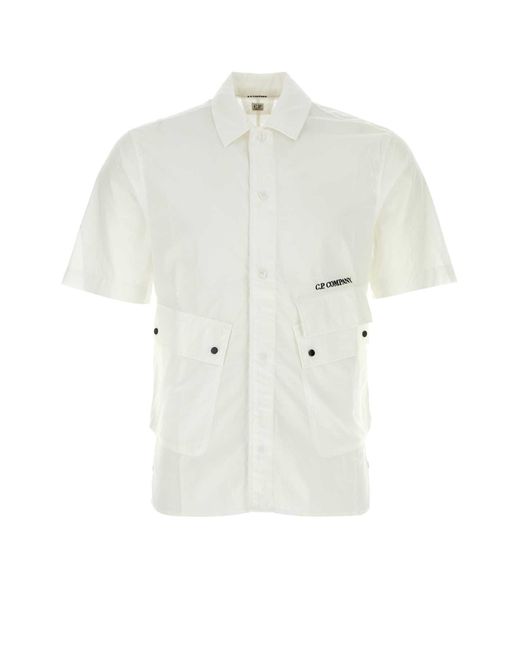 C P Company White Cotton Shirt for men