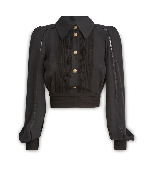 Elisabetta Franchi Black Stretch Silk Blouse