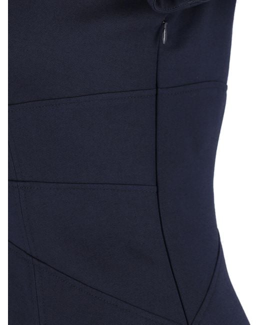 Alexander McQueen Blue Wool And Silk Mini Dress