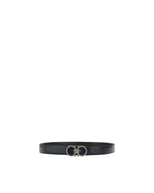 Ferragamo Multicolor Black Calf Leather Bos Taurus Regular Belt for men