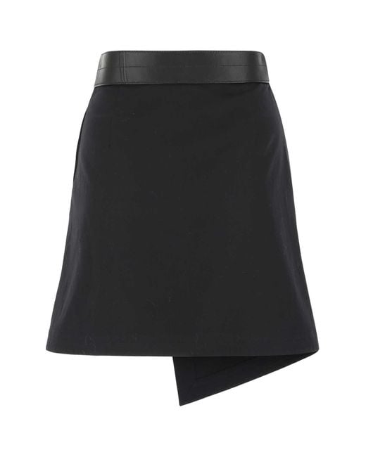 Loewe Black Cotton Blend Mini Skirt