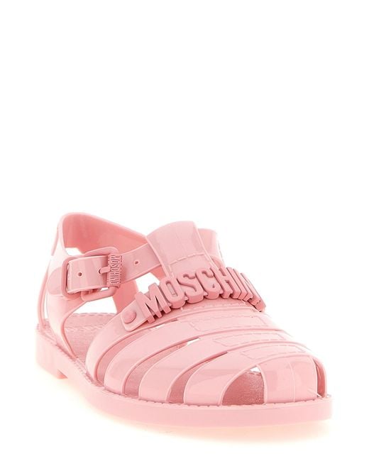 Moschino Pink Jelly Sandals