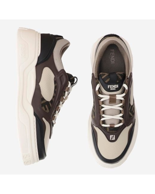 Fendi Brown Sneakers Force Trainers for men