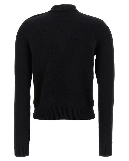 Balmain Black Eco-Cashmere Button Sweater