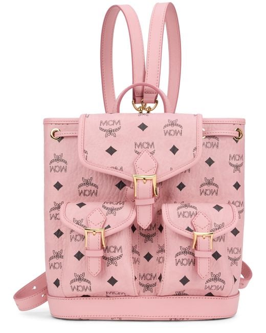 MCM Pink Backpack Synthetic Leather Polyurethane Backpacks