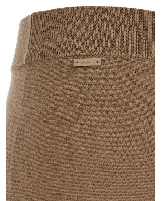 Max Mara Natural Wool Pants With Elastic Waist Virgin Trousers