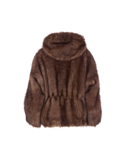 VALENTINI 1972 Brown Eco Zibellino Fur Jacket