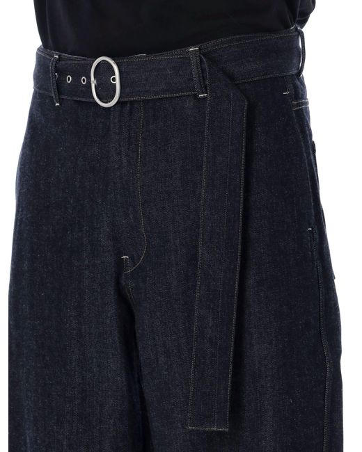 Jil Sander Black Belted Oversize Denim Pants for men
