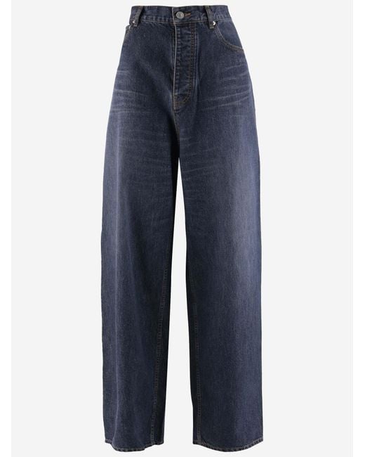 Balenciaga Blue Jeans Wide-Leg Cotton