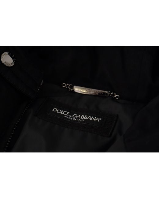 Dolce & Gabbana Black Nylon Hooded Parka Coat Winter Jacket Clothing for men