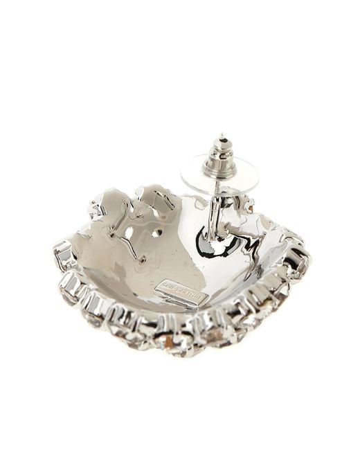 Self-Portrait White 'Crystal Flower' Earrings