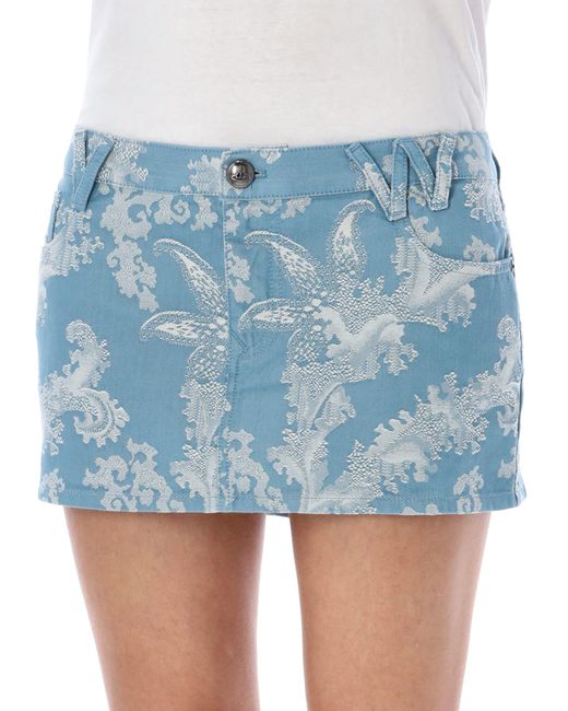 Vivienne Westwood Blue Mini Skirt Jacquard