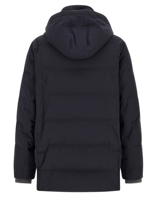 Brunello Cucinelli Blue Polyamide Parka Clothing for men