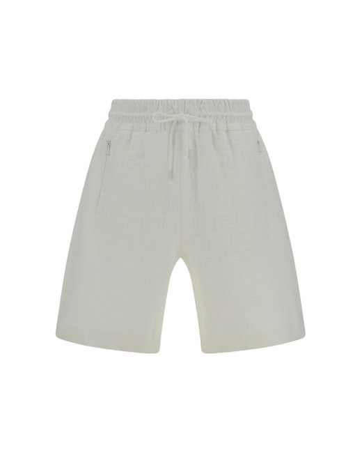 Fendi White Bermuda Shorts for men