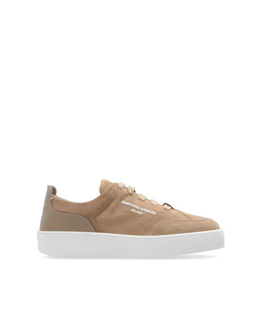 Emporio Armani Brown Sneakers With Logo