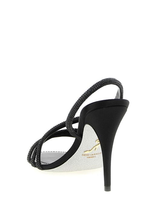 Rene Caovilla Metallic Open Toe Heels