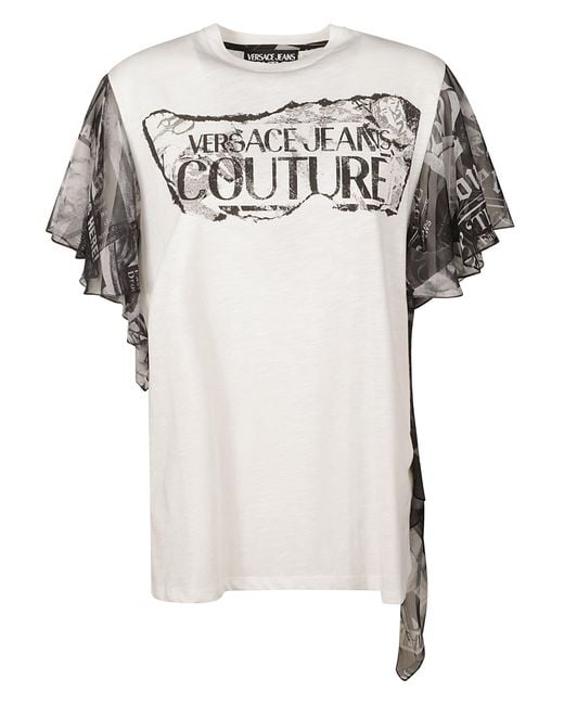 Versace White Magazine Logo T-shirt