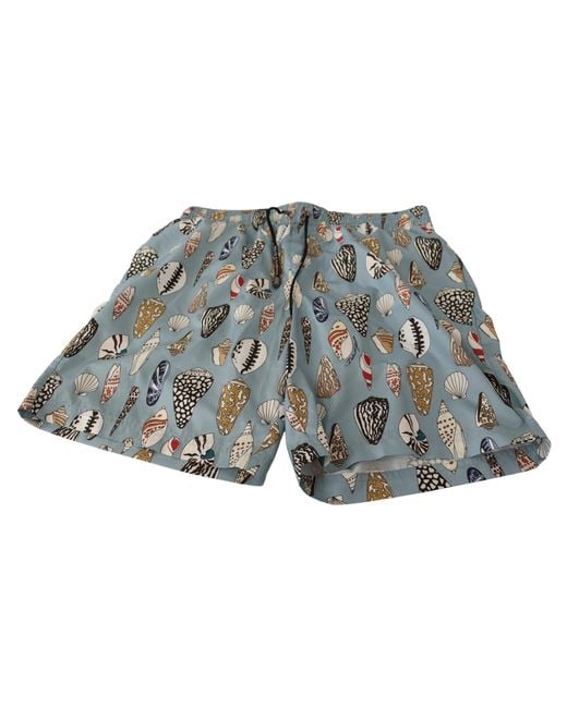 Dolce & Gabbana White Seashell Beachwear Swimwear Shorts Polyester for men