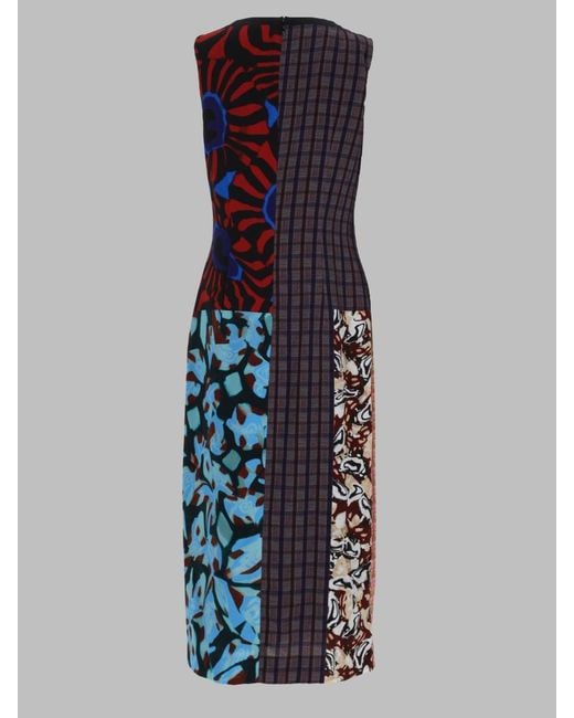 Dries Van Noten Blue Midi Dress Dropps Polyester
