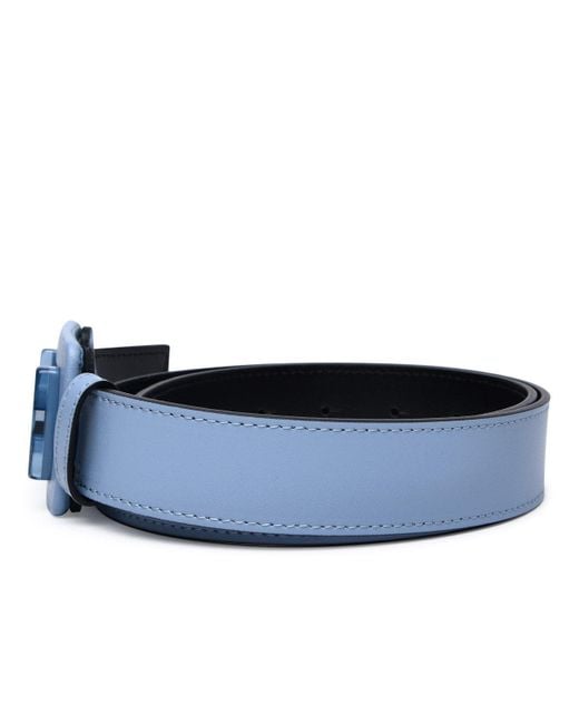 Hogan Blue Logo Buckled Belt