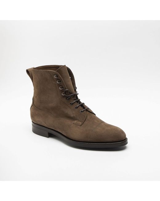 Edward Green Brown Mole Suede Boot for men
