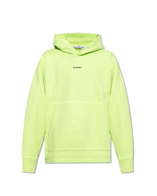 Acne Yellow Hoodie With Logo for men