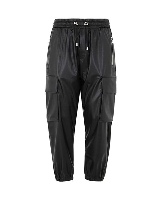 Balmain Faux Leather Cargo Pants in Black for Men - Save 32% | Lyst UK