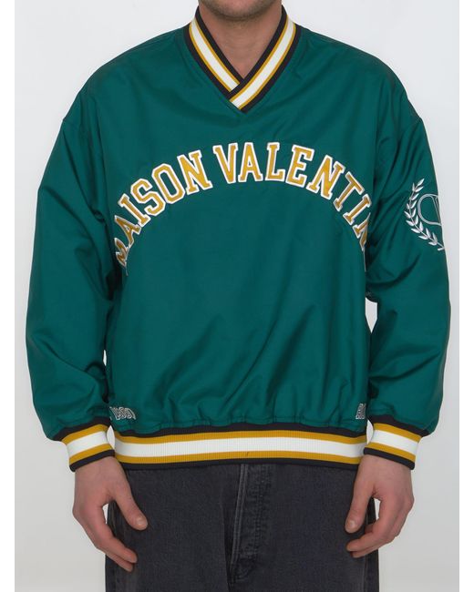 Valentino Green Embroidered Nylon Sweatshirt for men