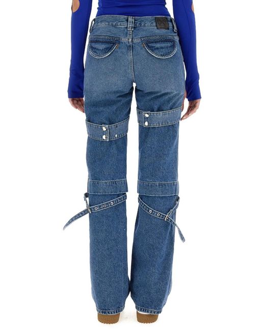 Off-White c/o Virgil Abloh Blue Cargo Jeans Cotton
