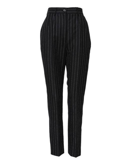 Dolce & Gabbana Black Pinstripe Slimfit Trousers